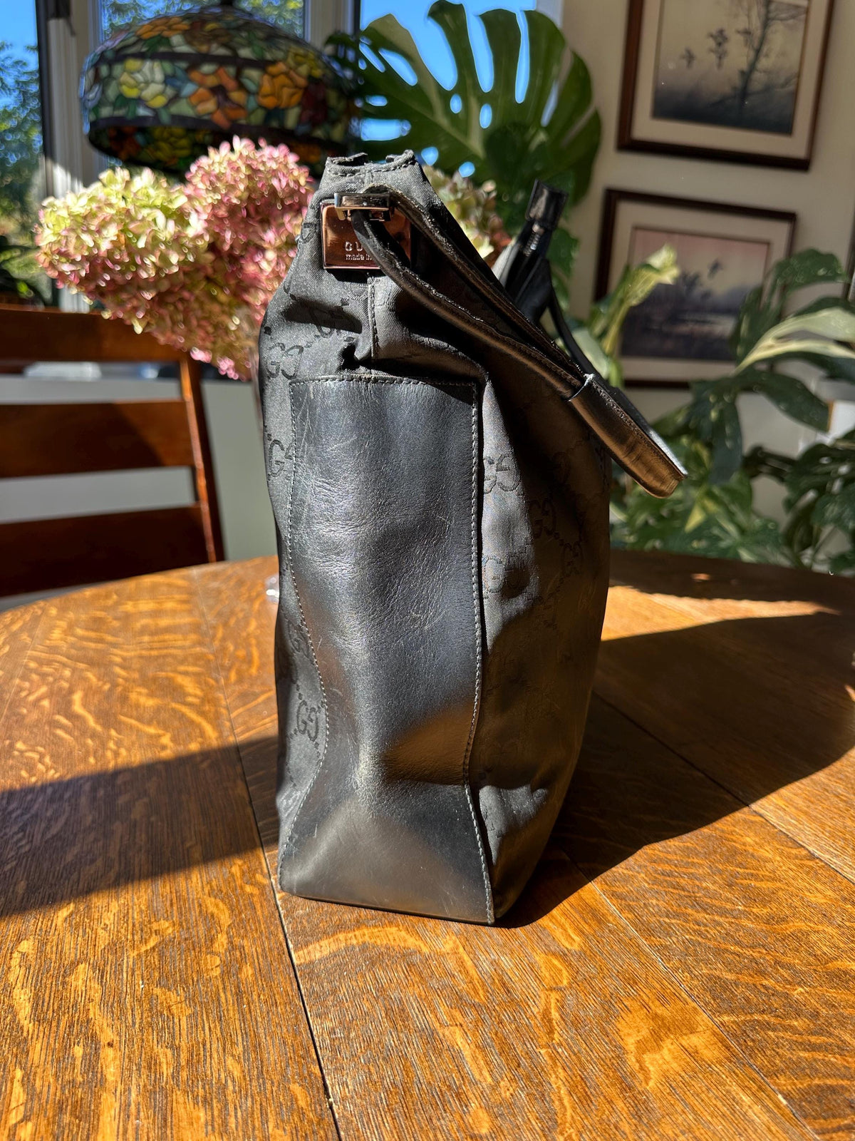 Gucci GG Monogram Shoulder Bag in Black Jacquard