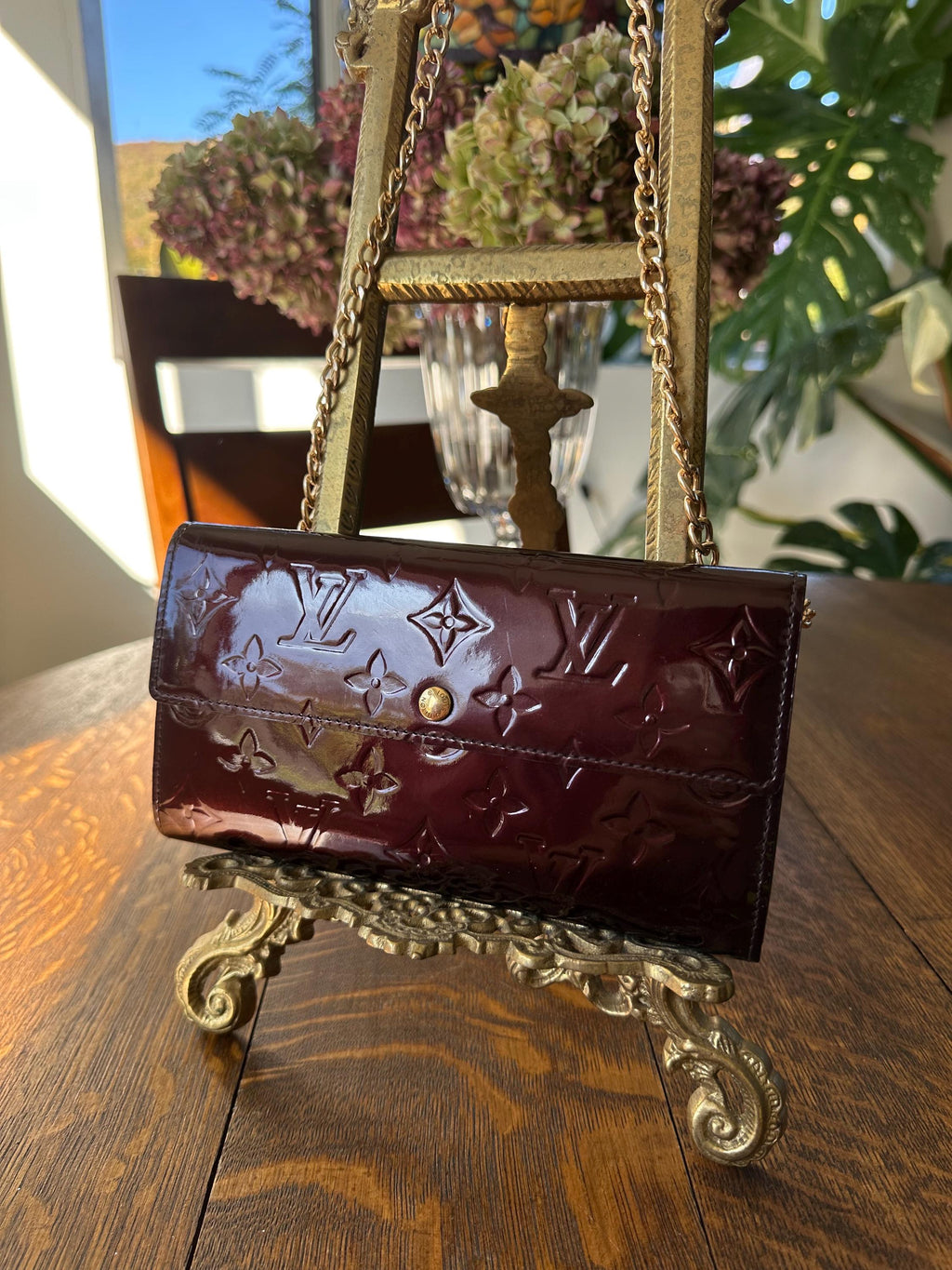 Louis Vuitton Amarante Vernis Wallet with Box and Dust Bag Gift Set