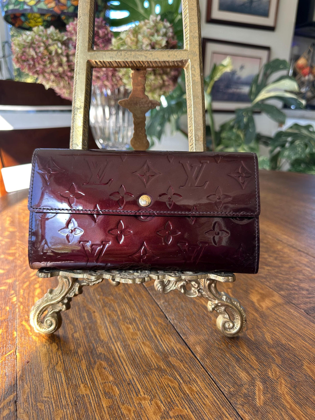 Louis Vuitton Amarante Vernis Wallet with Box and Dust Bag Gift Set