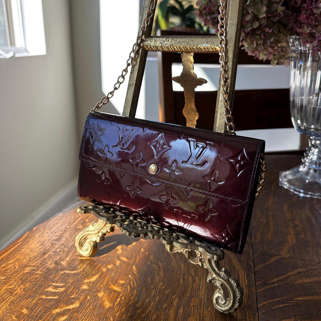 Louis Vuitton Amarante Vernis Wallet with Box and Dust Bag Gift Set